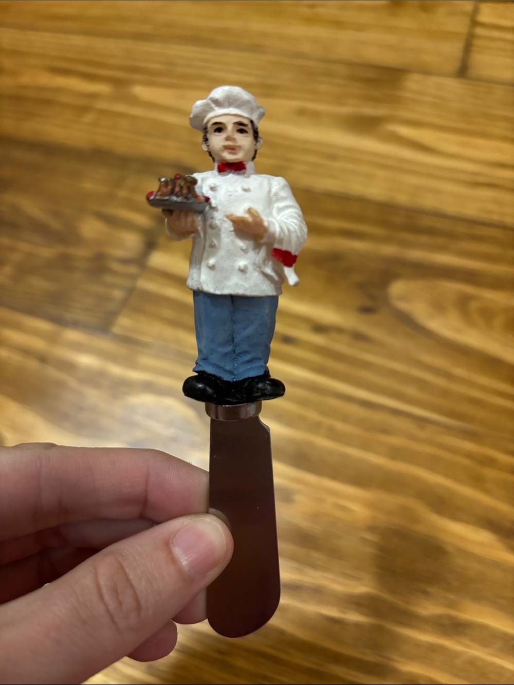4 Boston Warehouse Stainless Chef Themed Butter Spreaders & 1 other stainless - Picture 3 of 8